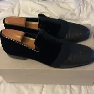 Jimmy Choo Sloane loafers black velvet with glitter note toe caps. Jimmy Choo | Shoes | Jimmy Choo Sloane Loafers Black Velvet  main image 3